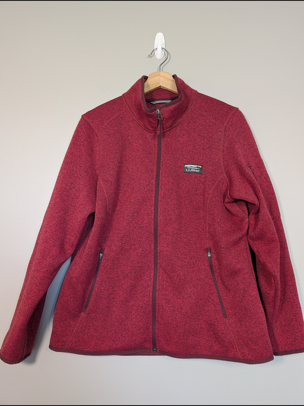 L.L. Bean Women's Red Full-Zip Fleece Jacket